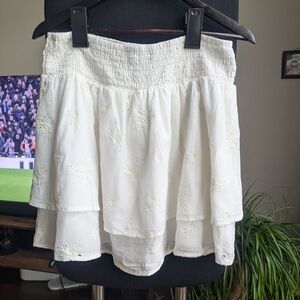 Express Ivory Lace Tiered Skirt